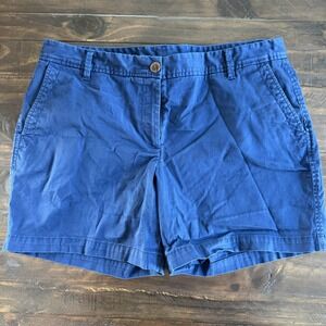 Talbots Girlfriend Chino Short Petite 12P Blue Twill Stretch Casual Cotton 5"